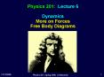 Physics 201: Lecture 6 Dynamics More on Forces Free Body Diagrams PowerPoint PPT Presentation