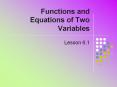 Functions and Equations of Two Variables PowerPoint PPT Presentation