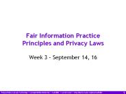 Fair Information Practice Principles and Privacy Laws