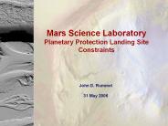 Mars Science Laboratory Planetary Protection Landing Site Constraints