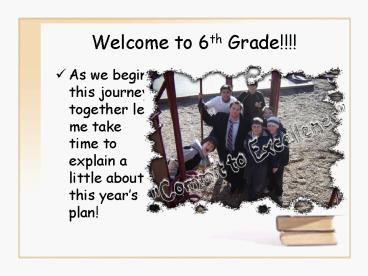 Welcome to 6th Grade