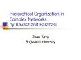 Hierarchical Organization in Complex Networks by Ravasz and Barabasi PowerPoint PPT Presentation