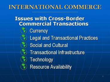 INTERNATIONAL COMMERCE ____________________________________________________________