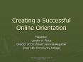 Creating a Successful Online Orientation PowerPoint PPT Presentation