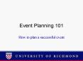 Event Planning 101 PowerPoint PPT Presentation