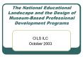 The National Educational Landscape and the Design of Museum-Based Professional Development Programs PowerPoint PPT Presentation
