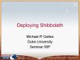 Deploying Shibboleth PowerPoint PPT Presentation