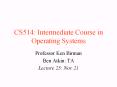 CS514: Intermediate Course in Operating Systems PowerPoint PPT Presentation