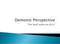 Demonic Perspective PowerPoint PPT Presentation
