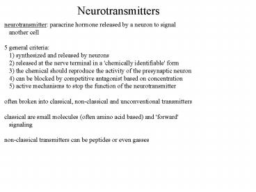 Neurotransmitters