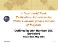 A New World Bank Publication: Growth in the 1990s: Learning from a Decade of Reforms PowerPoint PPT Presentation