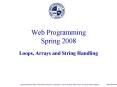 Web Programming Spring 2008 PowerPoint PPT Presentation