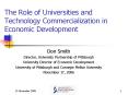 The Role of Universities and Technology Commercialization in Economic Development PowerPoint PPT Presentation