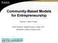 CommunityBased Models for Entrepreneurship PowerPoint PPT Presentation