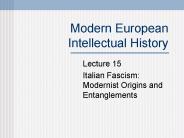 Modern European Intellectual History