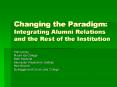 Changing the Paradigm: Integrating Alumni Relations and the Rest of the Institution PowerPoint PPT Presentation