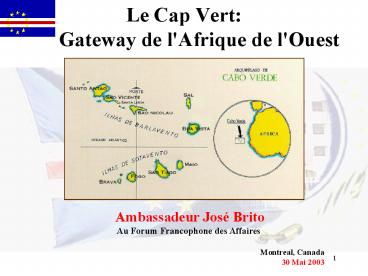 Le Cap Vert:    Gateway de l'Afrique de l'Ouest