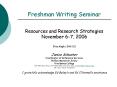 Freshman Writing Seminar PowerPoint PPT Presentation