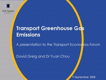 Transport Greenhouse Gas Emissions