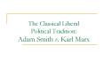 The Classical Liberal Political Tradition: Adam Smith v' Karl Marx PowerPoint PPT Presentation
