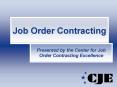 Job Order Contracting PowerPoint PPT Presentation