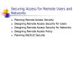 Securing Access for Remote Users and Networks PowerPoint PPT Presentation