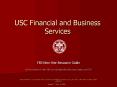 USC Financial and Business Services PowerPoint PPT Presentation