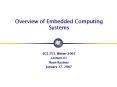 Overview of Embedded Computing Systems PowerPoint PPT Presentation
