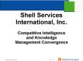 Shell Services International, Inc' Competitive Intelligence and Knowledge Management Convergence PowerPoint PPT Presentation