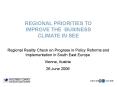 REGIONAL PRIORITIES TO IMPROVE THE BUSINESS CLIMATE IN SEE PowerPoint PPT Presentation