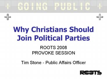 Why Christians Should Join Political Parties