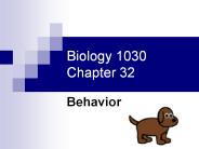Biology 1030 Chapter 32