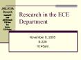 Research in the ECE Department PowerPoint PPT Presentation