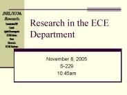 Research in the ECE Department