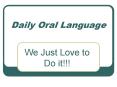 Daily Oral Language PowerPoint PPT Presentation