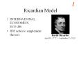 Ricardian Model PowerPoint PPT Presentation