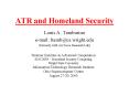 ATR and Homeland Security PowerPoint PPT Presentation