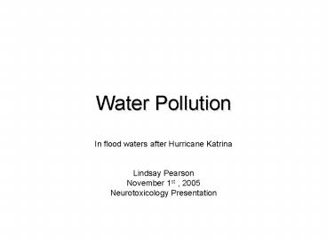 Water Pollution