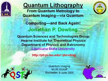 Quantum Lithography