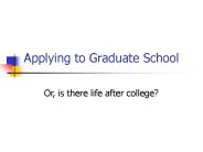 Applying to Graduate School