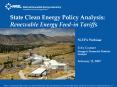 State Clean Energy Policy Analysis: Renewable Energy Feedin Tariffs PowerPoint PPT Presentation
