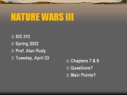 NATURE WARS III