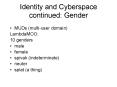 Identity and Cyberspace continued: Gender PowerPoint PPT Presentation