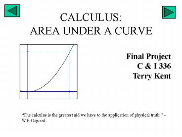 CALCULUS: AREA UNDER A CURVE