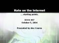 Hate on the Internet PowerPoint PPT Presentation