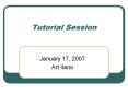 Tutorial Session PowerPoint PPT Presentation