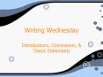 Writing Wednesday PowerPoint PPT Presentation