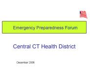 Emergency Preparedness Forum Central CT Health District
