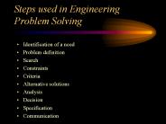 Steps used in Engineering Problem Solving