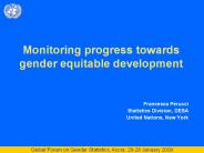 Monitoring progress towards gender equitable development